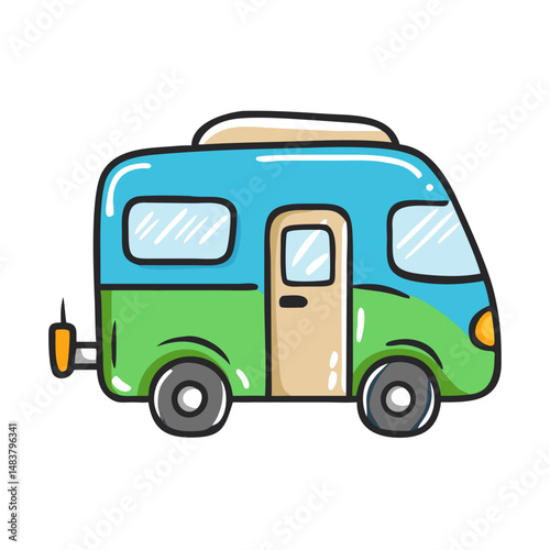 rv camper icon, rv camper vector illustration-simple illustration of rv camper, perfect for rv camper logos and icons