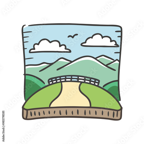 scenic overlook icon, scenic overlook vector illustration-simple illustration of scenic overlook, perfect for scenic overlook logos and icons
