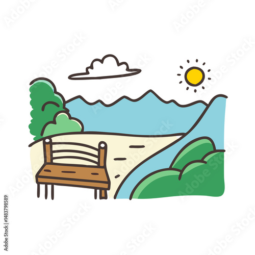 scenic overlook icon, scenic overlook vector illustration-simple illustration of scenic overlook, perfect for scenic overlook logos and icons