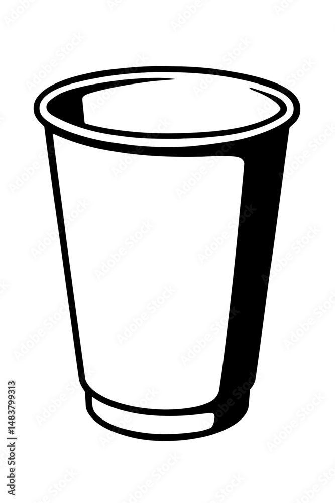 Black Graphic Paper Cup. Graphic Element Vector Icon Representing Disposable Container or Beverage. Black Graphic Paper Cup. Graphic Element Vector Icon Representing Disposable Container or Beverage.