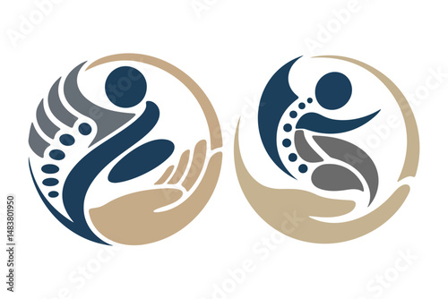 Two stylized logos for holistic health services.