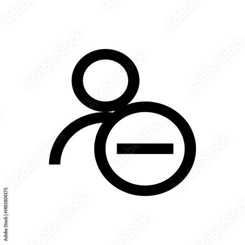 Illustration of a user icon with a minus sign inside a circle representing user removal or deletion process