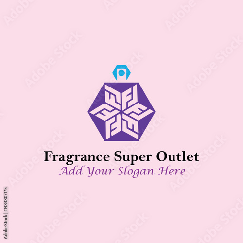 perfume fragrance outlet store logo design vector