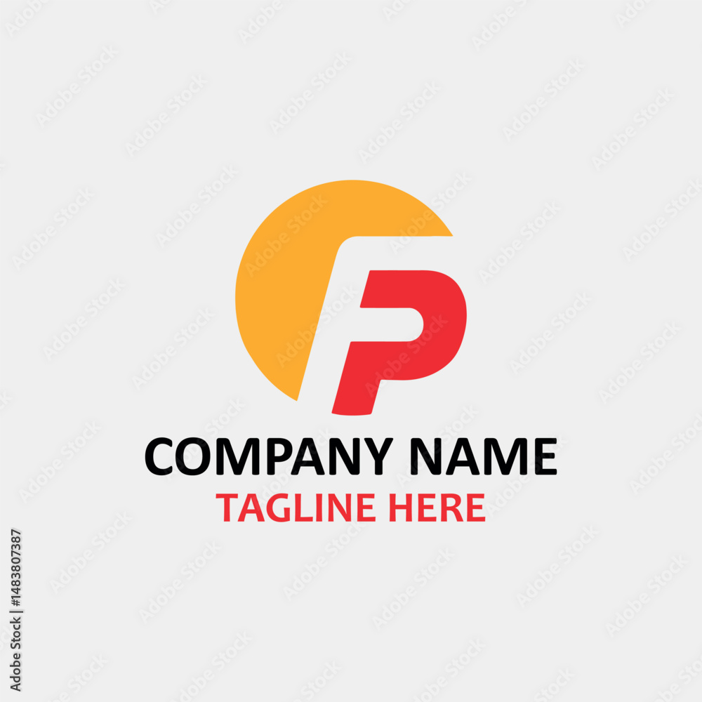 Obraz premium letters pf and fp logo design vector