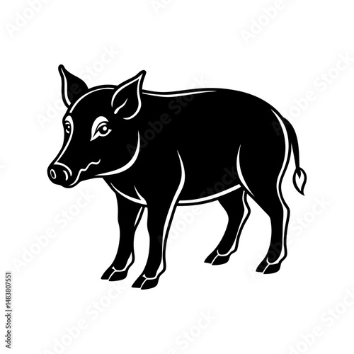 boar line art silhouette vector