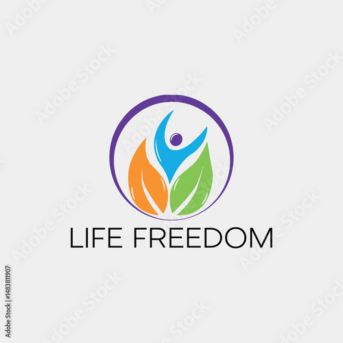 life freedom logo design vector