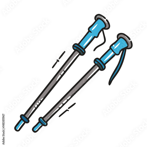 trekking poles icon, trekking poles vector illustration-simple illustration of trekking poles, perfect for trekking poles logos and icons