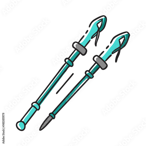 trekking poles icon, trekking poles vector illustration-simple illustration of trekking poles, perfect for trekking poles logos and icons