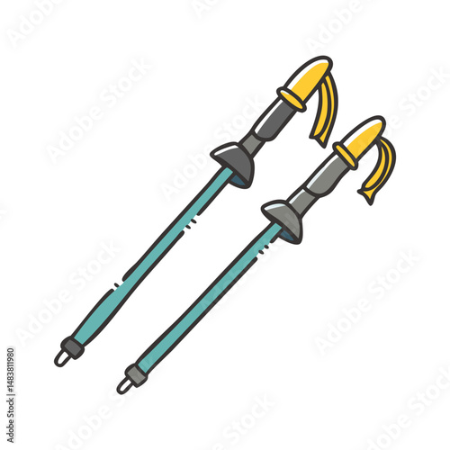 trekking poles icon, trekking poles vector illustration-simple illustration of trekking poles, perfect for trekking poles logos and icons