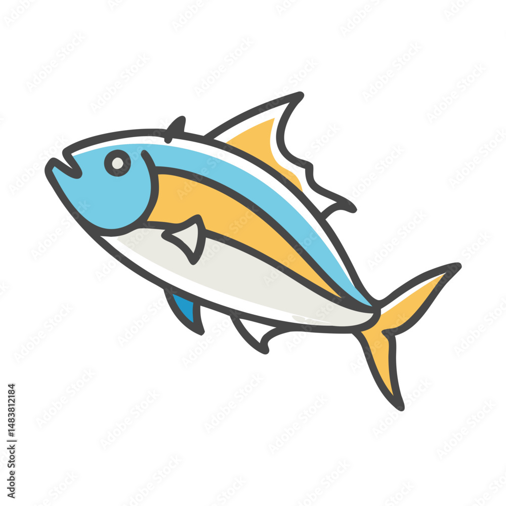 Obraz premium tuna fish icon, tuna fish vector illustration-simple illustration of tuna fish, perfect for tuna fish logos and icons