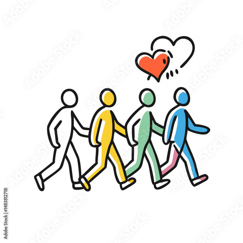 walking for a cause charity walk icon