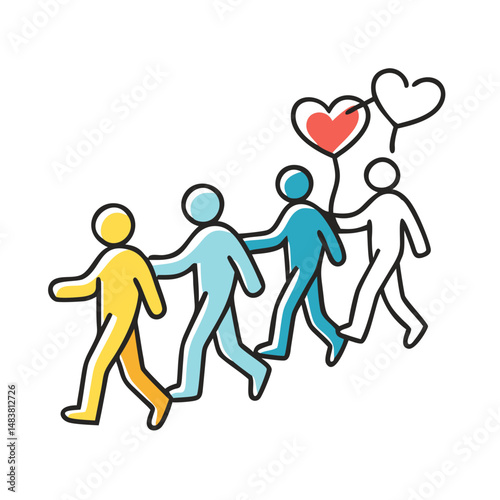 walking for a cause charity walk icon