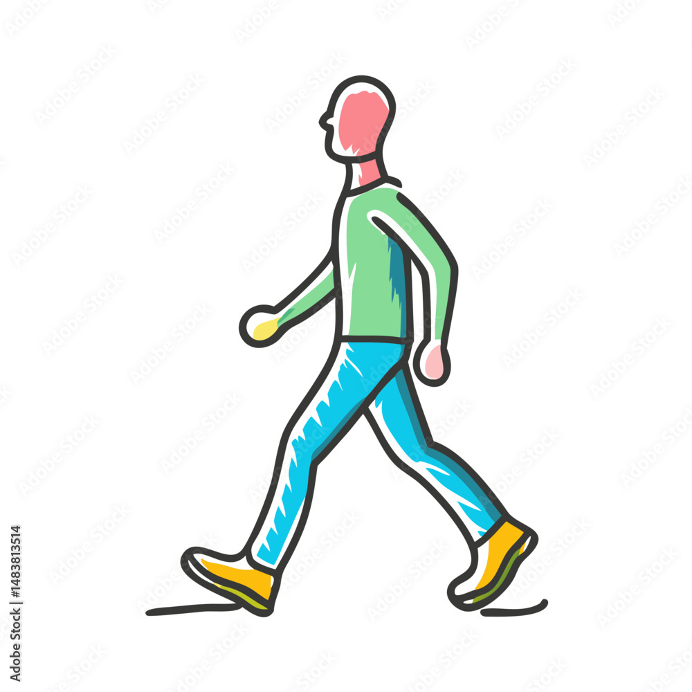 Fototapeta premium walking for fitness icon, walking for fitness vector illustration-simple illustration of walking for fitness, perfect for walking for fitness logos and icons