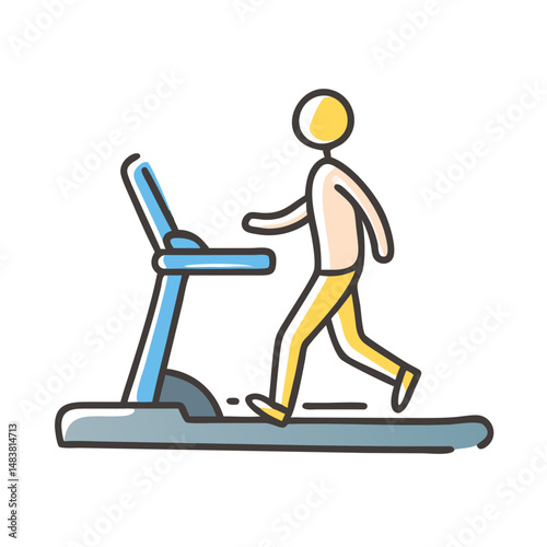 walking on a treadmill gym icon, walking on a treadmill gym vector illustration-simple illustration of walking on a treadmill gym, perfect for walking on a treadmill gym logos and icons