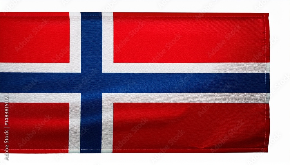 Obraz premium norwegian national flag with red blue and white cross transparent background