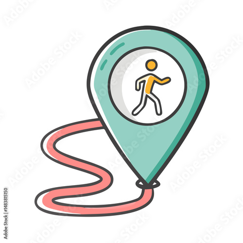 walking route marker icon, walking route marker vector illustration-simple illustration of walking route marker, perfect for walking route marker logos and icons