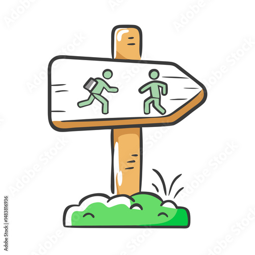 walking trail sign icon, walking trail sign vector illustration-simple illustration of walking trail sign, perfect for walking trail sign logos and icons