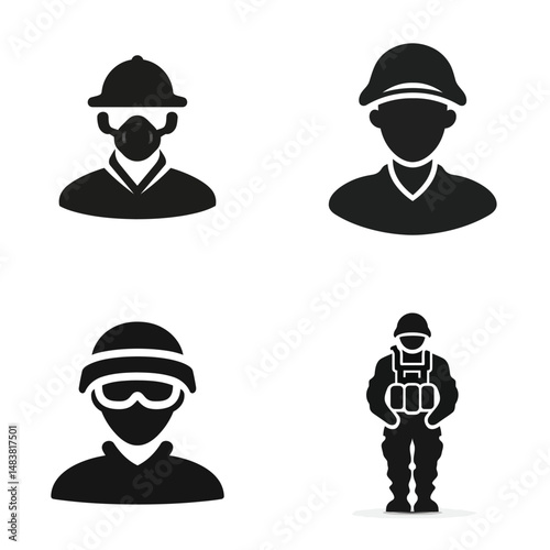 Bioengineered Soldier - Vector icon, simple icon, isolated on white  -  
