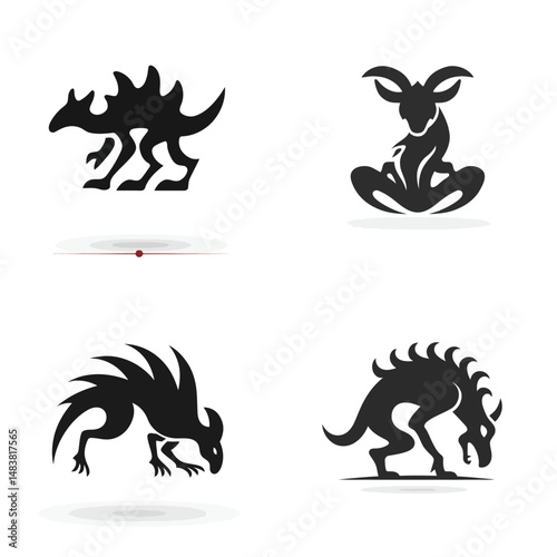 Chupacabra - Vector icon, simple icon, isolated on white  -  

