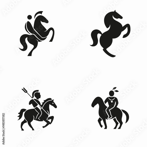 Centaur - Vector icon, simple icon, isolated on white  -  