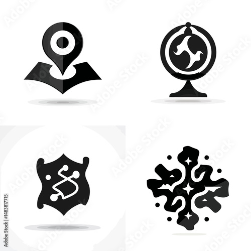 Fantasy Cartographer - Vector icon, simple icon, isolated on white  -  