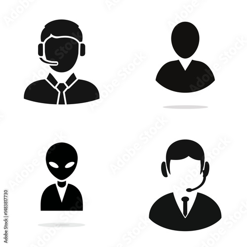 First Contact Specialist - Vector icon, simple icon, isolated on white  -  