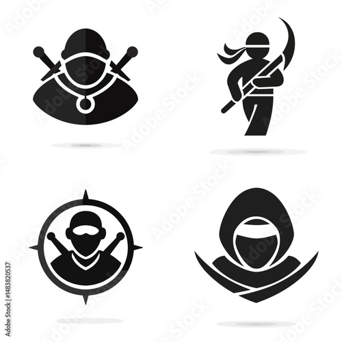 Temporal Mercenary - Vector icon, simple icon, isolated on white  -  