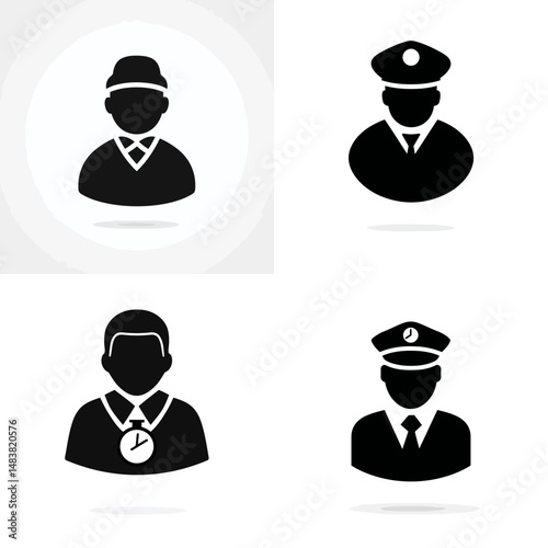 Time Patrol Officer - Vector icon, simple icon, isolated on white  -  