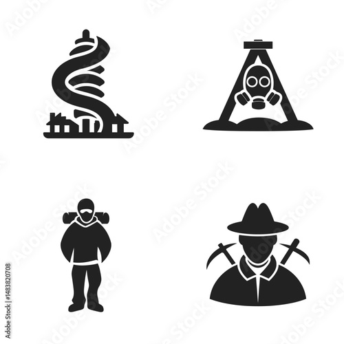 Wasteland Scavenger - Vector icon, simple icon, isolated on white  -  
