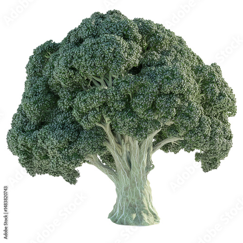 fresh broccoli isolated on white background in 16k resolution
