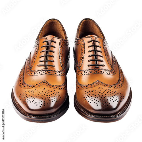 classic leather brogue shoes with detailed perforations
