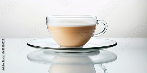 A cup of coffee with milk on a saucer