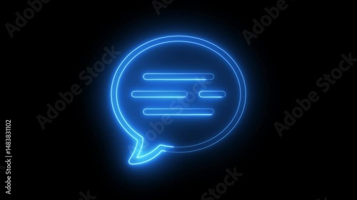 mail  icon animated. incoming mail. glowing neon Mail envelope. Receive message with conversation notice black background. universal web icon neon
