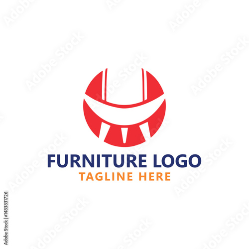 furniture store home interior décor logo design vector