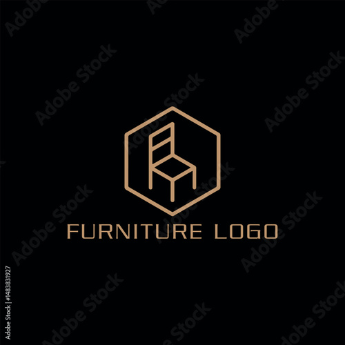 furniture store home interior décor logo design vector