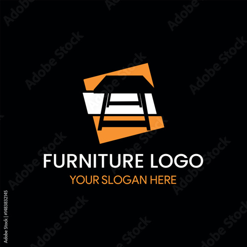 furniture store home interior décor logo design vector