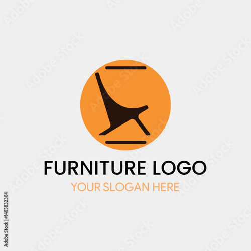furniture store home interior décor logo design vector