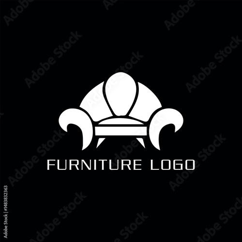 furniture store home interior décor logo design vector