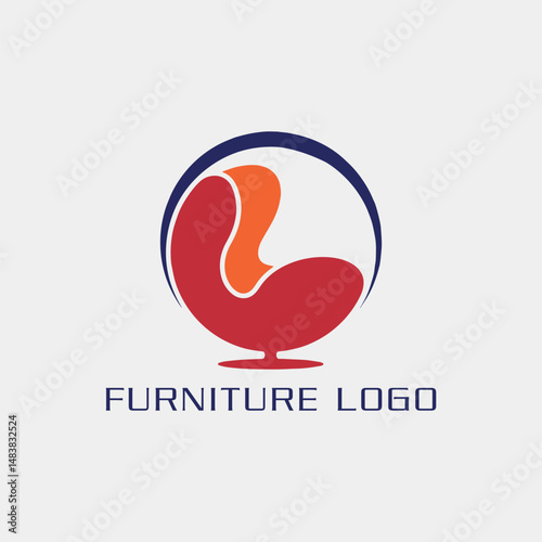 furniture store home interior décor logo design vector