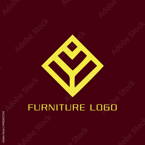 furniture store home interior décor logo design vector
