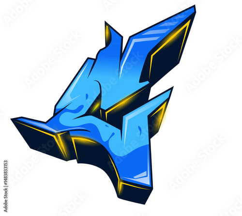LETTER C, with a graffiti feel, this letter C provides a nice detailed feel and a cool color combination.