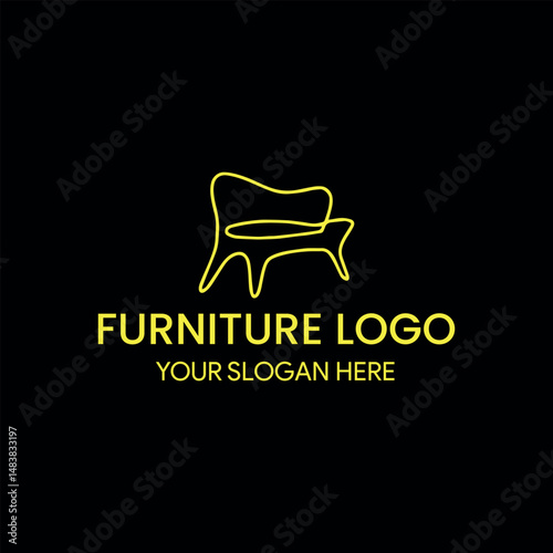 furniture store home interior décor logo design vector