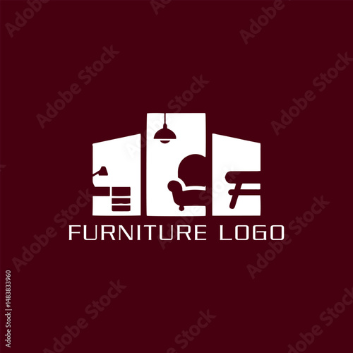 furniture store home interior décor logo design vector