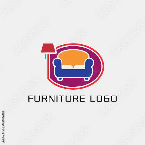 furniture store home interior décor logo design vector