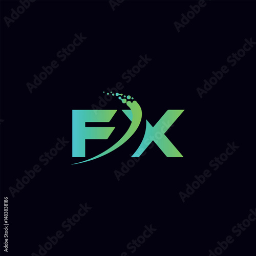 letters fx text logo design vector