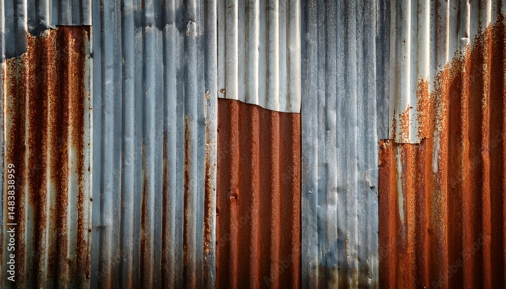 Obraz premium old galvanized sheet wall with rust background