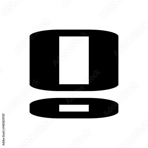 A simple black exclamation mark with rounded edges isolated on a white background showcasing punctuation mark