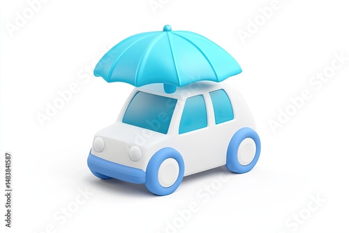 Car protected by an umbrella