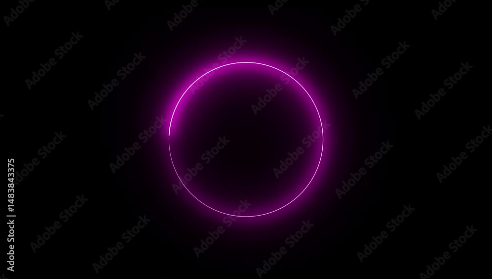 Circle animation by neon icon in green color on black background. Circle animation by neon icon in green color on black background.