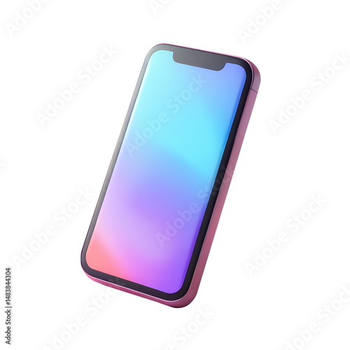 Smartphone 3D Icon – Glossy Minimal Emoji Style, Isolated PNG object